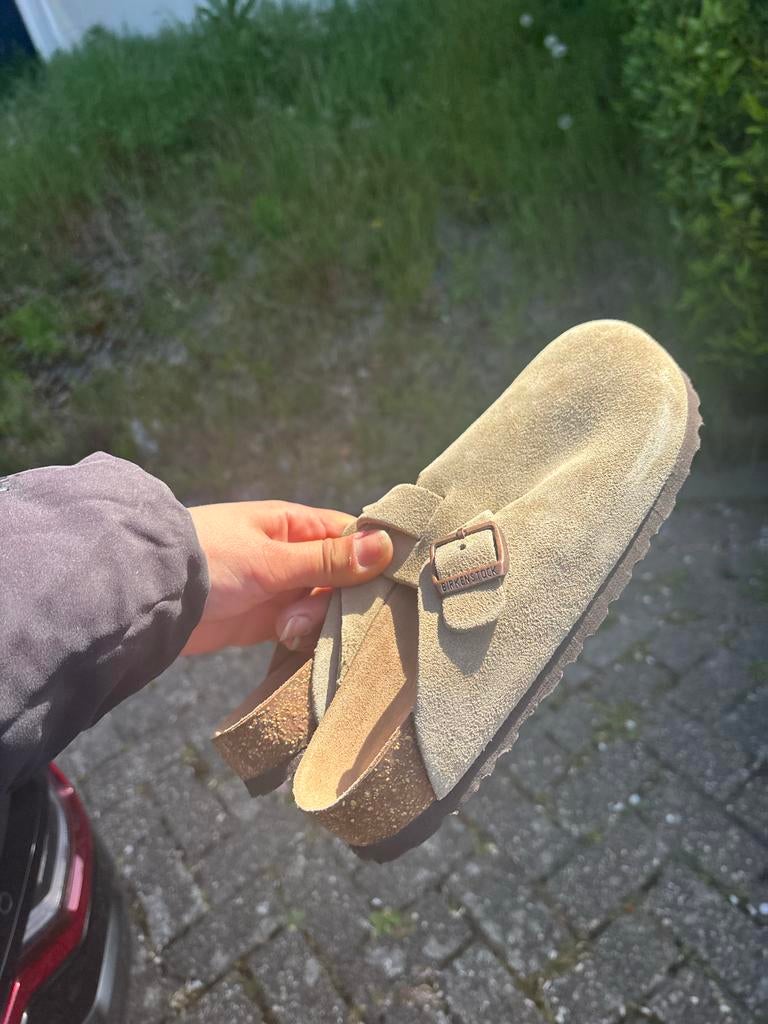 Birkenstock Boston Clogs - Zo goed als nieuw, Ophalen of Verzenden, Zo goed als nieuw, Beige, Instappers