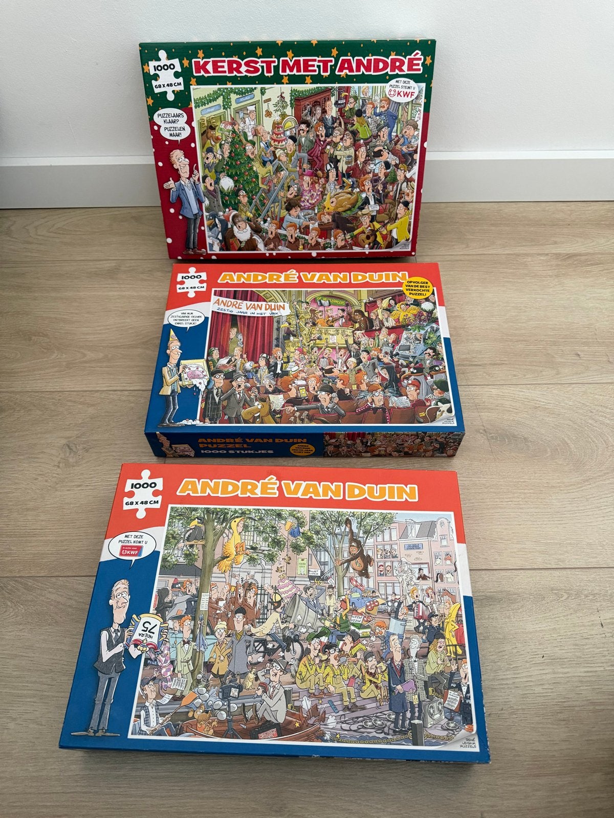 3 André van Duin Puzzels - 1000 stukjes per puzzel, Ophalen, 500 t/m 1500 stukjes, Gebruikt, Legpuzzel