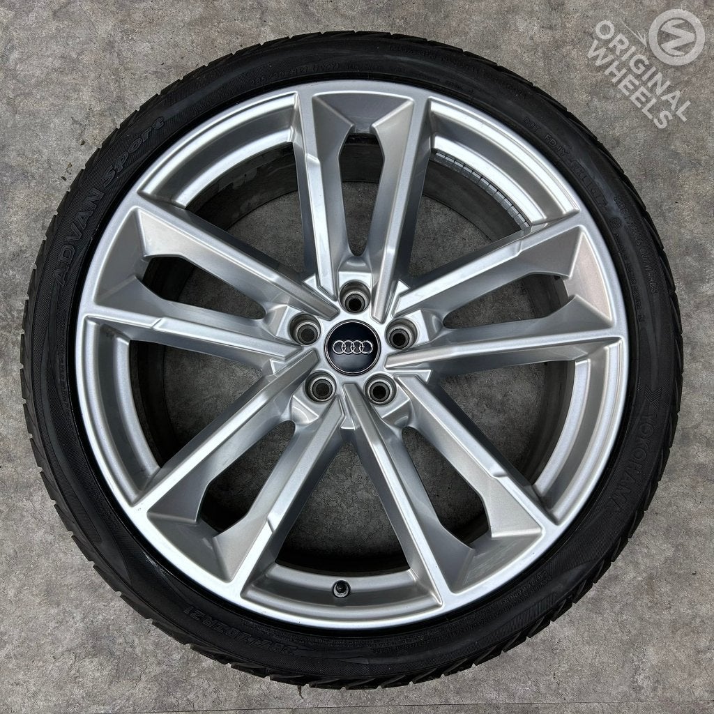 21 inch originele velgen + zomerbanden Audi A8 S8 A7 S7, Gebruikt, 285 mm, Banden en Velgen, Personenwagen