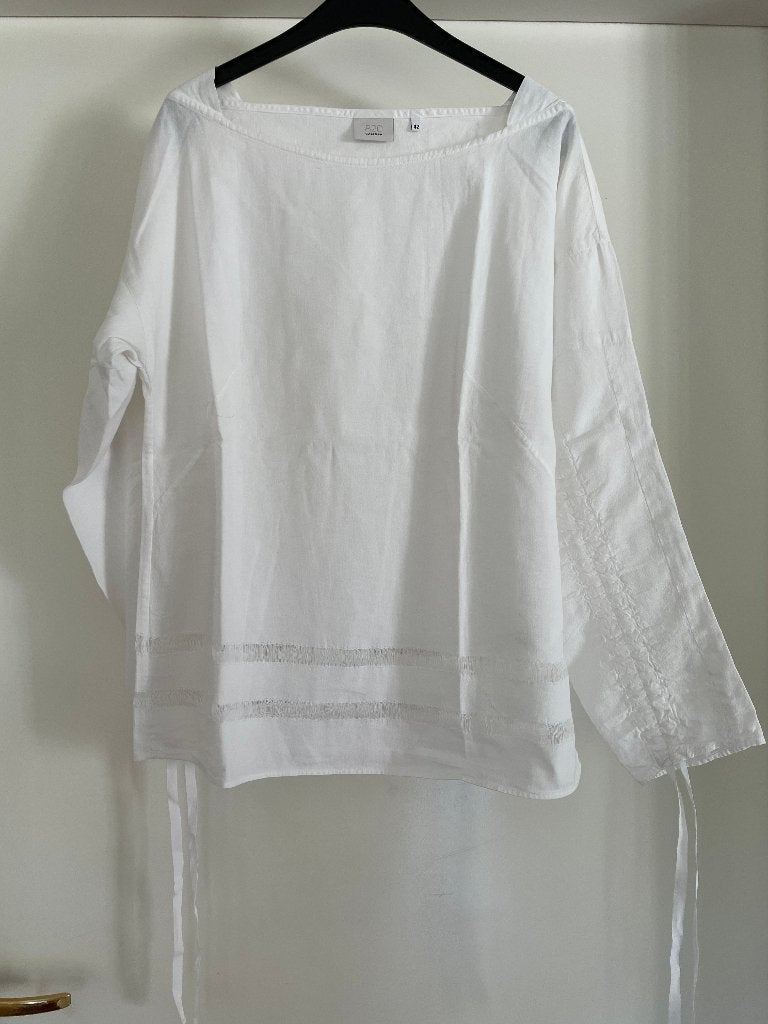 Caliban: z.g.a.n. witte linnenmix bloes/tuniek maat 38, Kleding | Dames, Verzenden, Wit, Zo goed als nieuw, Caliban