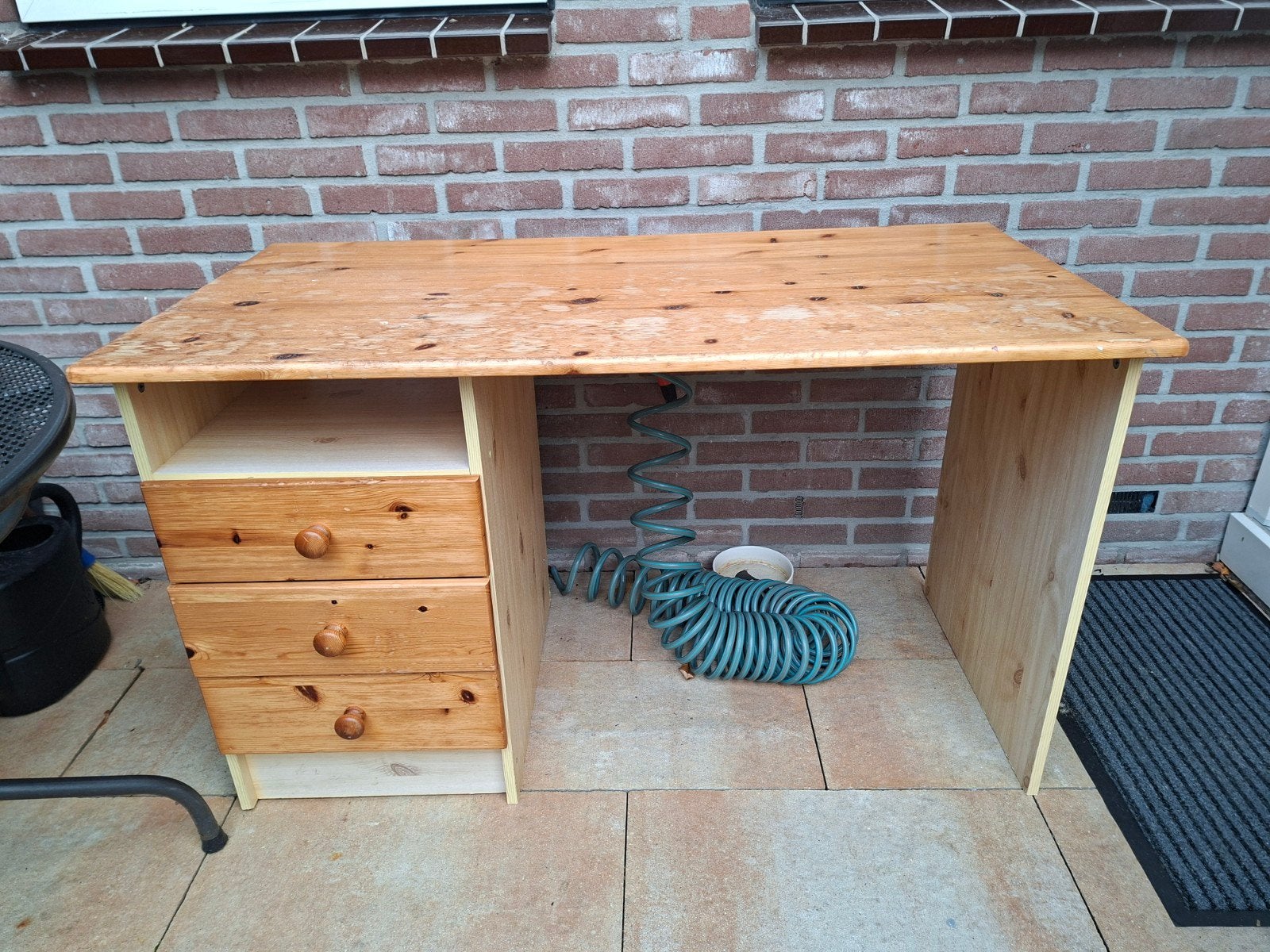 Grenen bureau met lades - L120 x D60 x H72, Huis en Inrichting, Ophalen, Met lades, Gebruikt, 120 cm