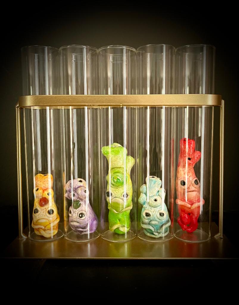 Zee Anemoon Monstertjes dier monster handgemaakt buisjes pop, Verzenden, Nieuw