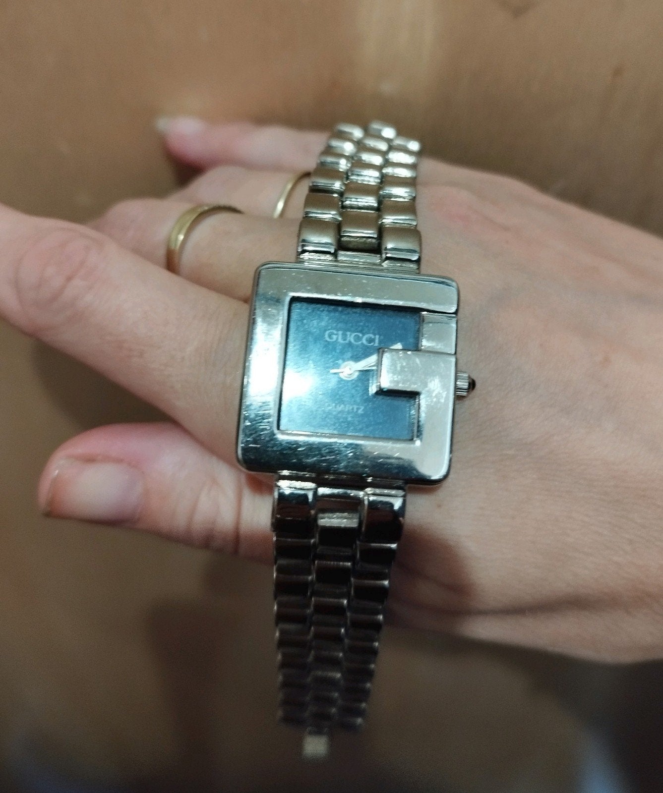 Gucci Vintage Horloge Dames Zilver, Ophalen of Verzenden, Zilver, Staal, Overige merken