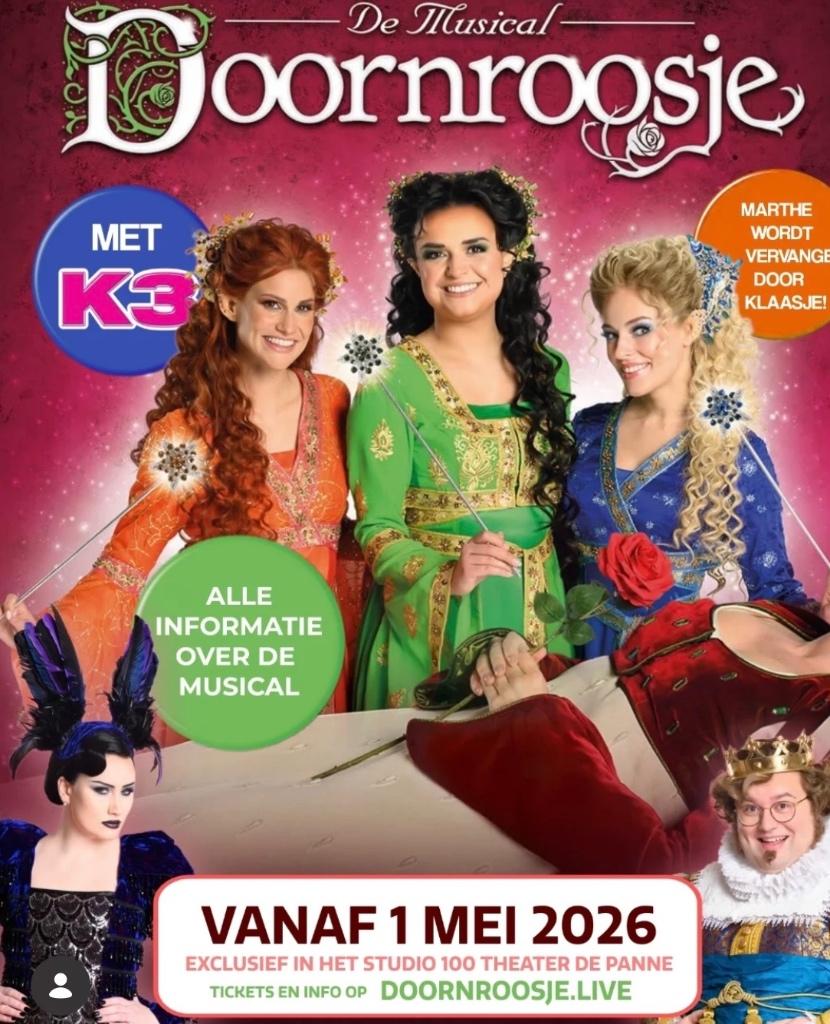 4 kaartjes voor de musical Doornroosje in de panne (België), Drie personen of meer