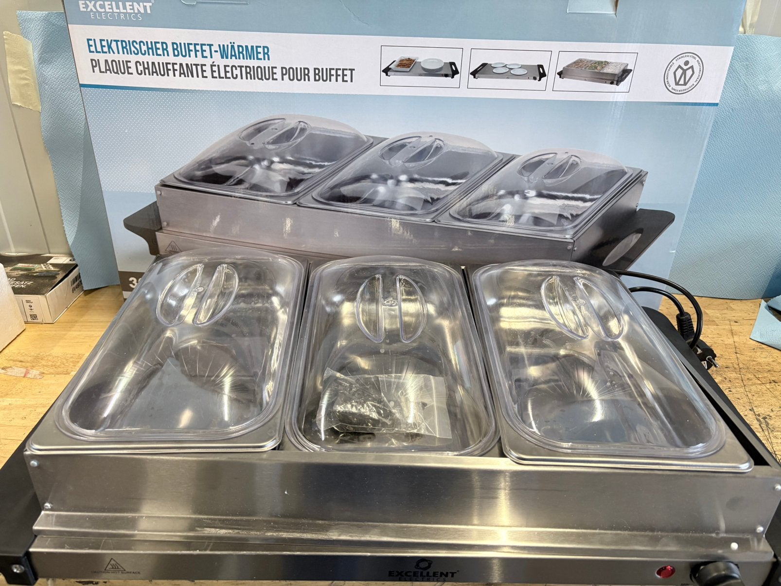 Warm houd plaat Au bain marie 2 stuks zgan, Ophalen of Verzenden, Zo goed als nieuw, Rvs, Overige typen