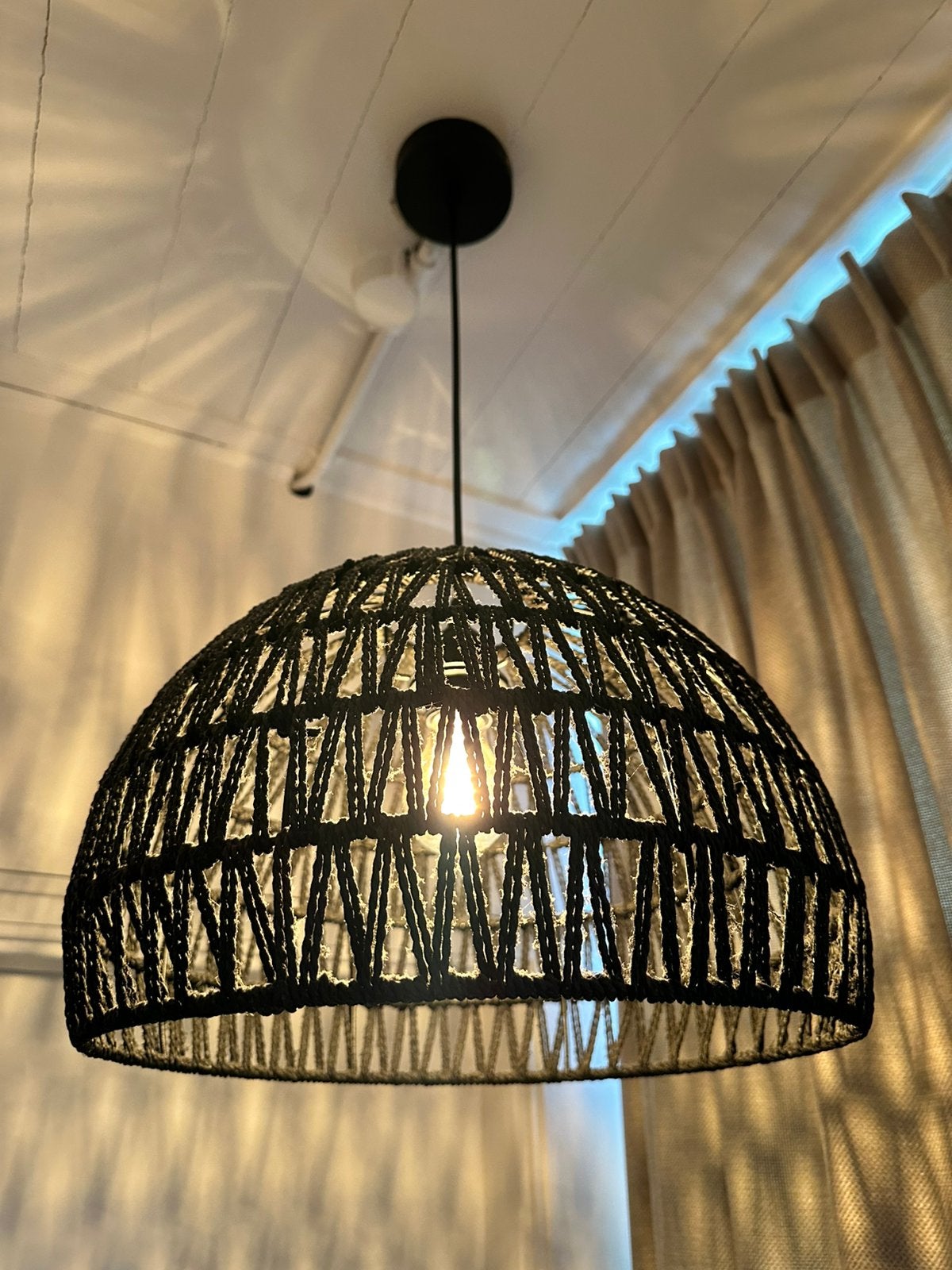 Drie hanglampen met fitting en snoer, Ophalen of Verzenden, Zo goed als nieuw