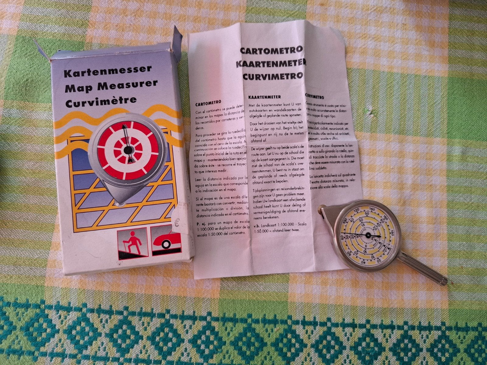 Kaartenmeter Curvimeter in klassiek metalen behuizing, Boeken, Ophalen of Verzenden, Nieuw, Overige typen