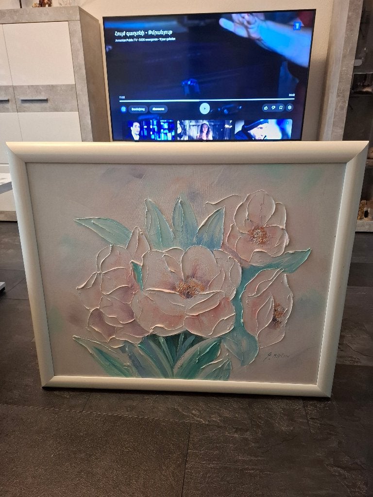 Mooie schilderij 70cm bij 85, Ophalen, Bloemen