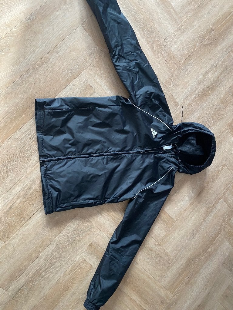 Regenjas met capuchon, zwart Adidas, S/M, Zwart, Ophalen of Verzenden, Adidas, Gedragen