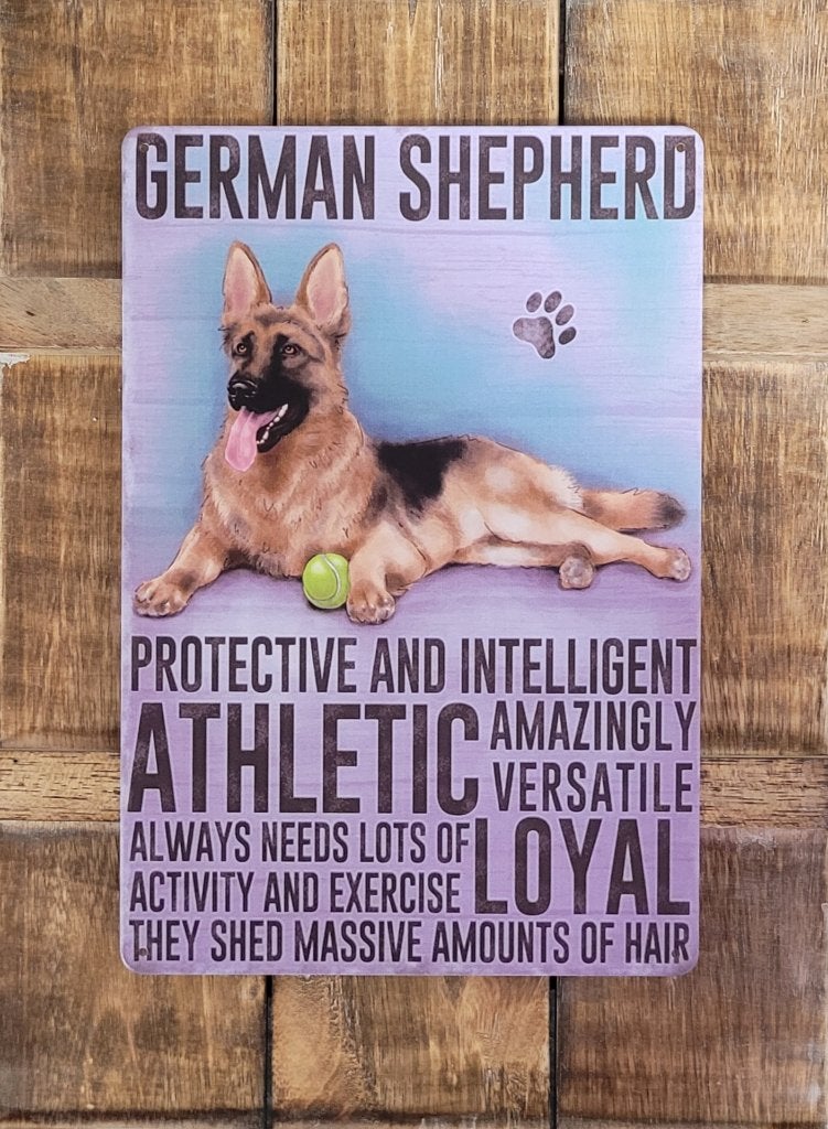 Duitse Herder hond eigenschappen reclamebord van metaal deco, Info@deconoord.nl, Deco Noord, Nieuw, Ophalen of Verzenden