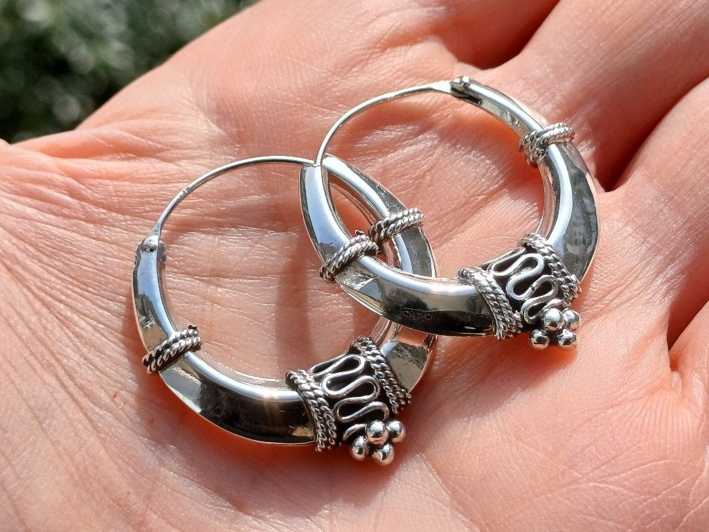 Vanoli 925 zilveren creolen oorbellen Bali hoops 3 cm, Hangers, Vanoli, Amsterdam, Nieuw