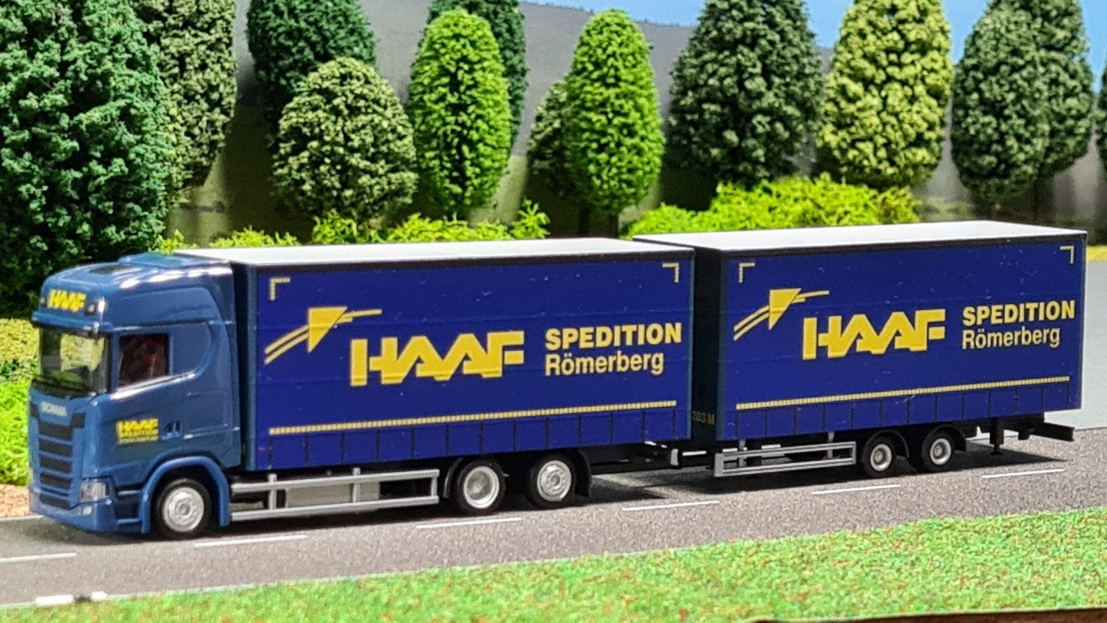 248 Herpa 1:87 HAAF Scania S wipkar combinatie, Hobby en Vrije tijd, Ophalen of Verzenden, Nieuw, Bus of Vrachtwagen, Herpa