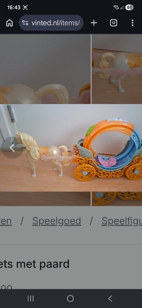 Paard met koets speelgoed, Kinderen en Baby's, Speelgoed | Poppen, Zo goed als nieuw, Barbie, Ophalen