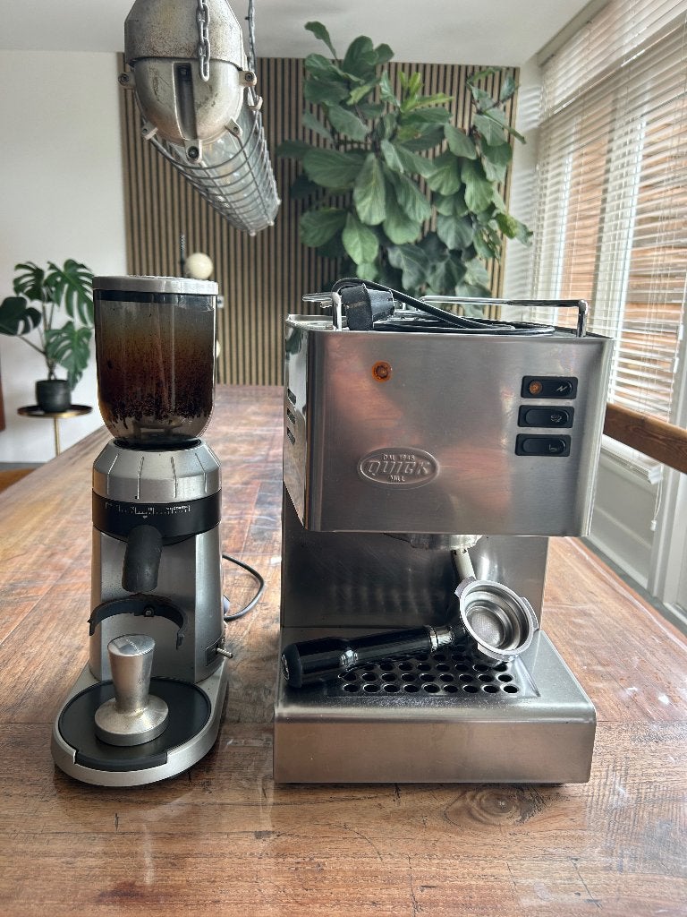 Quick Mill 3000 Espressomachine met Graef koffiemolen, Gebruikt, Espresso apparaat, Koffiebonen, 1 kopje