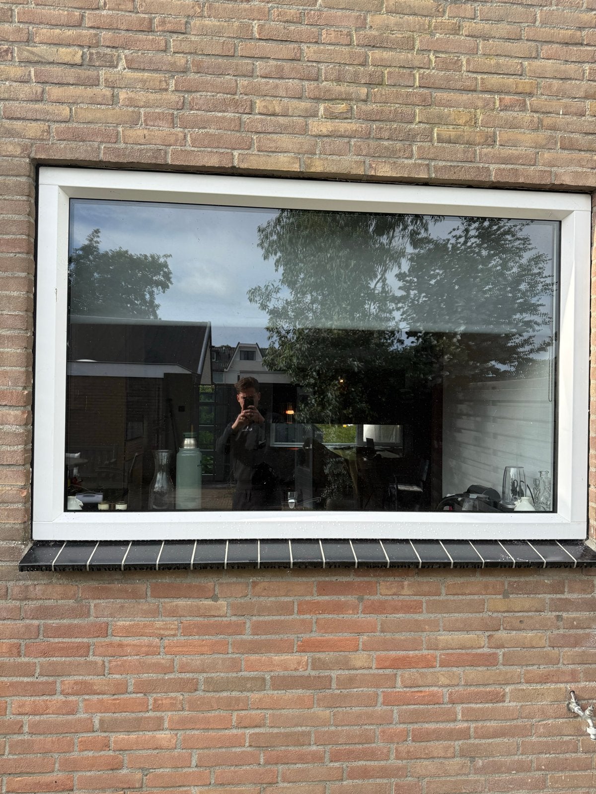 Witte kunststof kozijn met HR++ glas HVL (168x179 cm), Ophalen, Gevelraam of Ruit, Gebruikt, 160 cm of meer