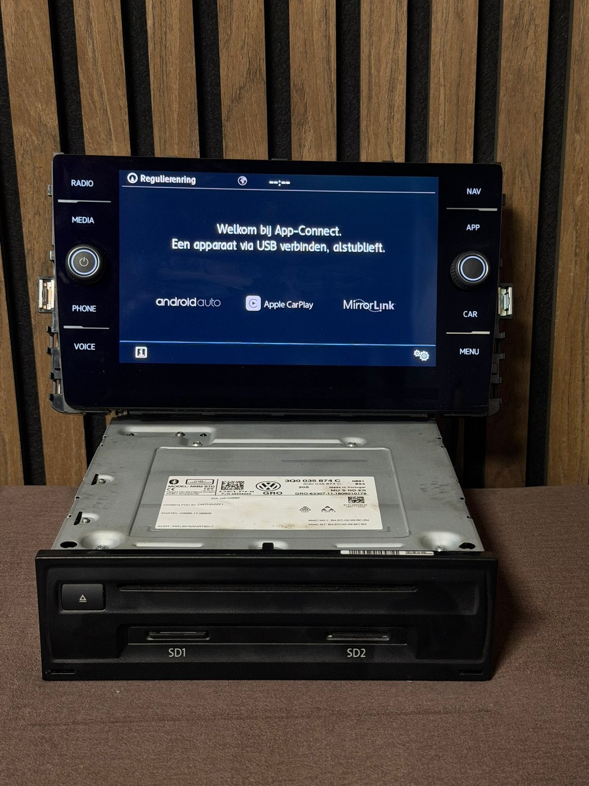 Originele Volkswagen MIB2.5 CarPlay 8” 3Q0 035 874 C, Ophalen of Verzenden, Zo goed als nieuw