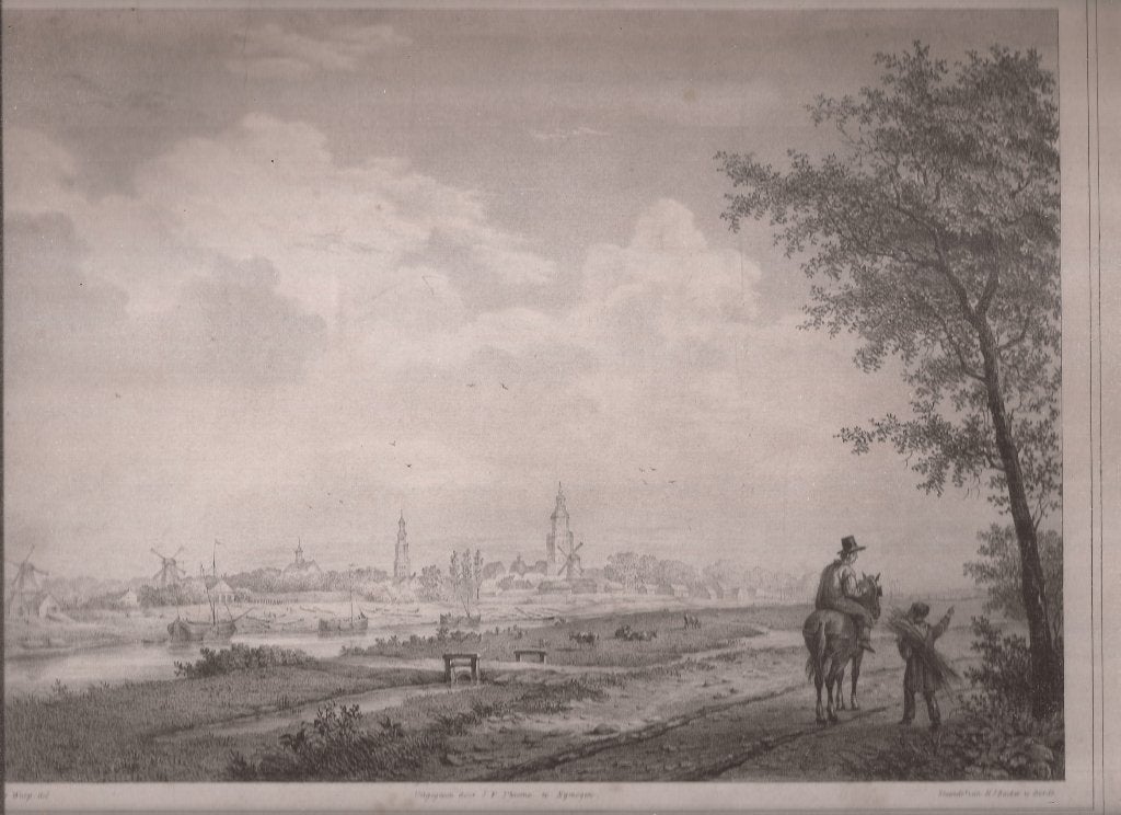 Zutphen van den Vliegendijk bij het Hoendernest Steendruk, Origineel, 1800 - 1899, Stadsgezicht, Ophalen of Verzenden