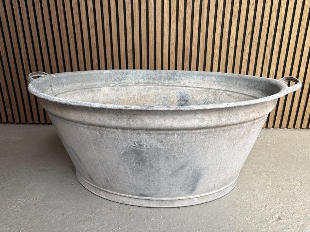 Zinken teil / vintage planten bak - groot model, Antiek en Kunst, Ophalen