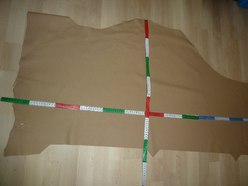 Zandbeige BB groot restant echt leer 235 x 60, Hobby en Vrije tijd, Stoffen en Lappen, Verzenden, Beige, Leer of Kunstleer, Nieuw