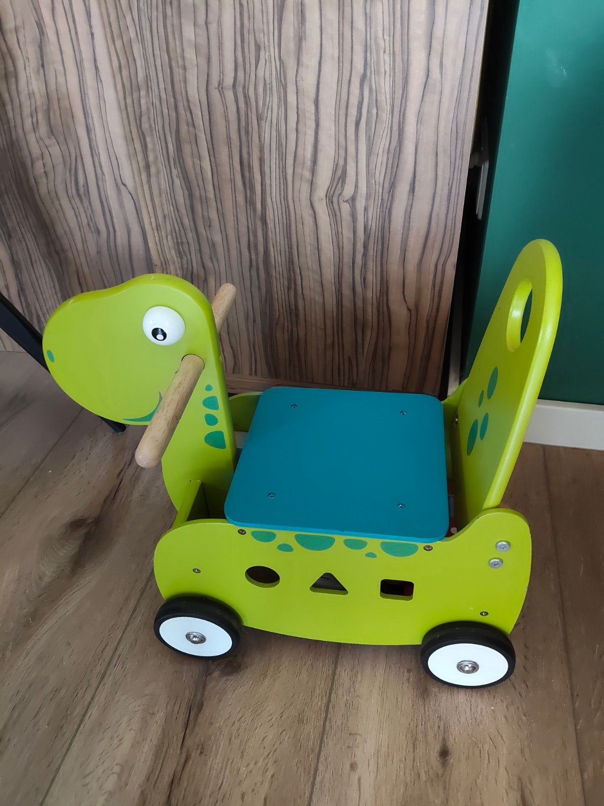 Houten loopfiets/duwwagen dinosaurus voor kinderen, Ophalen, Gebruikt