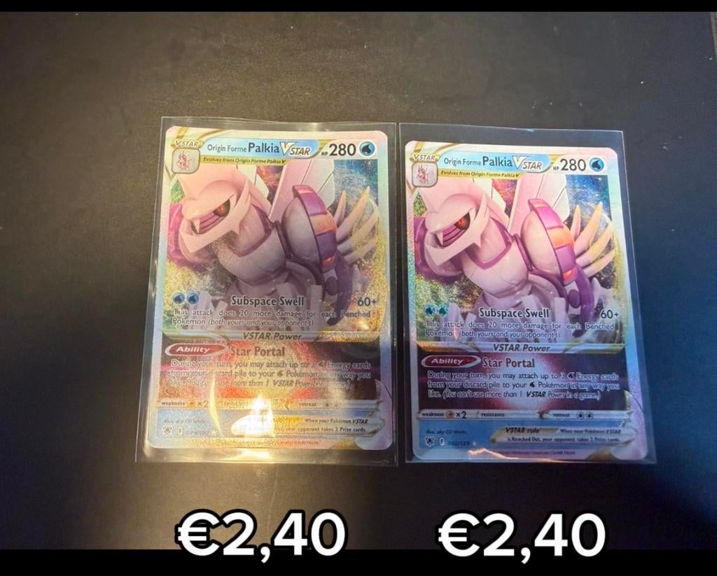 2x Origin Forme Palkia VSTAR 040/189 Astral Radiance, Ophalen of Verzenden, Zo goed als nieuw, Meerdere kaarten, Foil