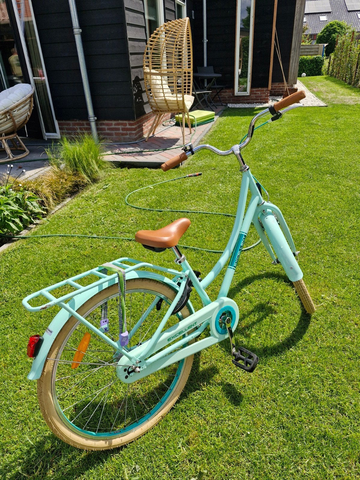 Mooie licht groene kinderfiets 24 inch, Overige merken, Gebruikt, Ophalen of Verzenden, Terugtraprem