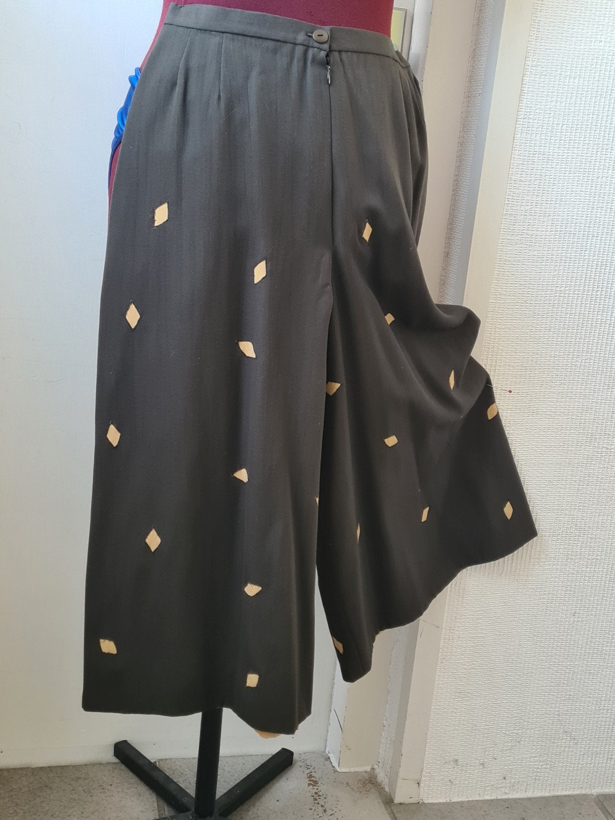 Donkergroene culotte met ruitjespatroon, Maat 38/40 (M), Ophalen of Verzenden, Zo goed als nieuw, Driekwart