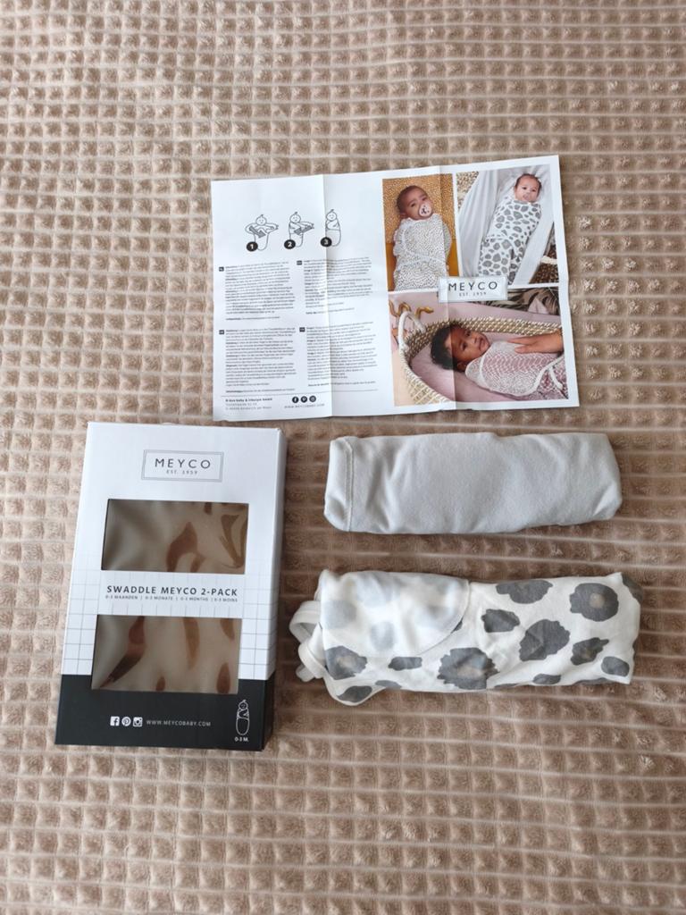 Meyco Swaddle Meyco 2-pack Panter Neutraal/Uni Grijs, Ophalen of Verzenden, Nieuw, Minder dan 70 cm, Bakerzak of Bakerdoek
