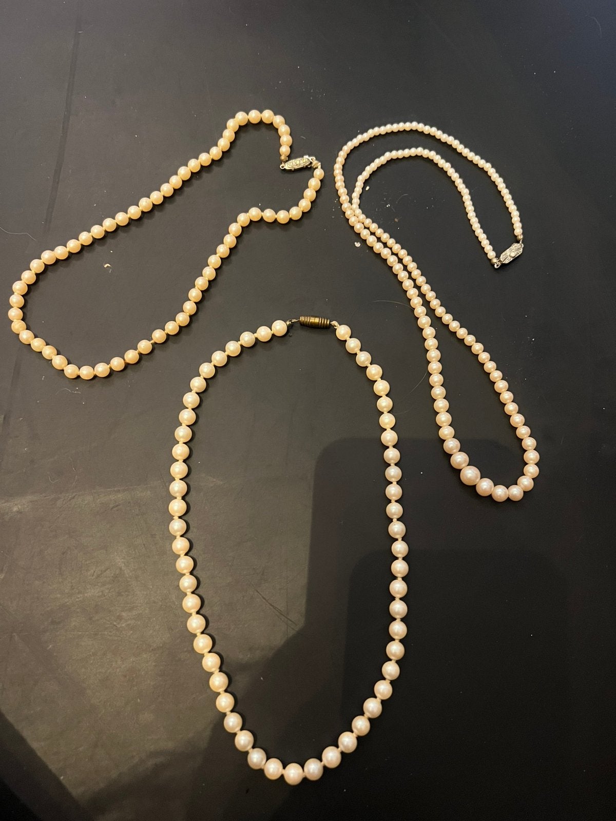 Vintage antieke oud parelkettingen parels kettingen colliers, Ophalen of Verzenden, Overige materialen, Ketting