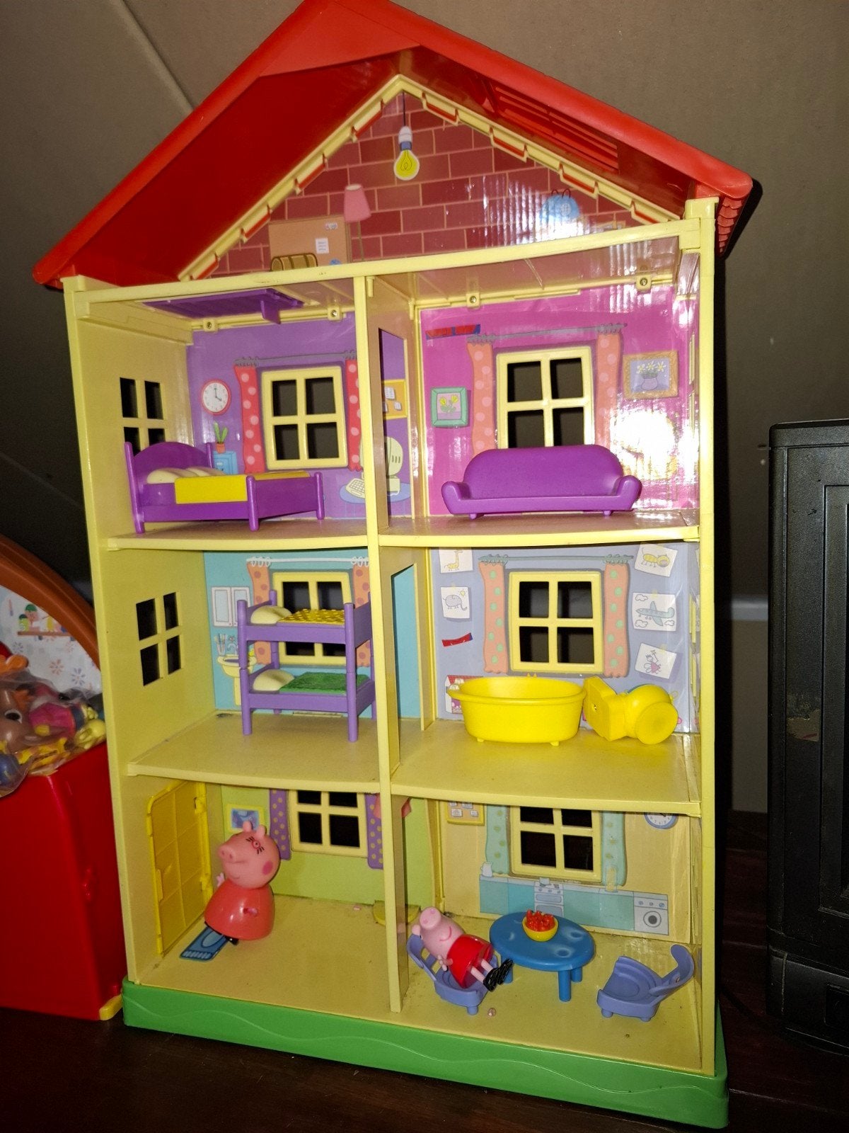 Peppa Pig Speelhuis met Poppetjes en Meubels, Ophalen of Verzenden, Gebruikt, Overige typen