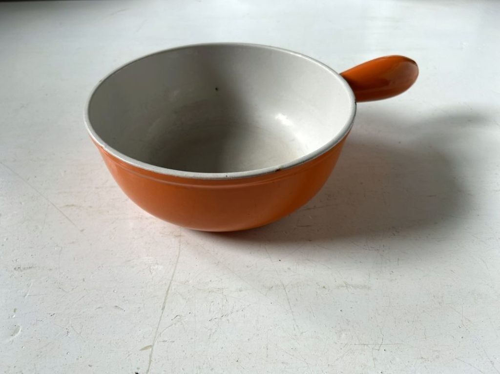 Le Creuset retro fondue pan dia 22cm - Vintage, Gebruikt, Gietijzer, Overige typen, Le Creuset
