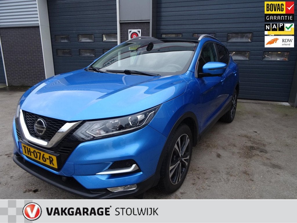Nissan Qashqai 1.2 N-Connecta Automaat, Trekhaak BOVAG Garan, Stof, Gebruikt, 4 cilinders, Blauw