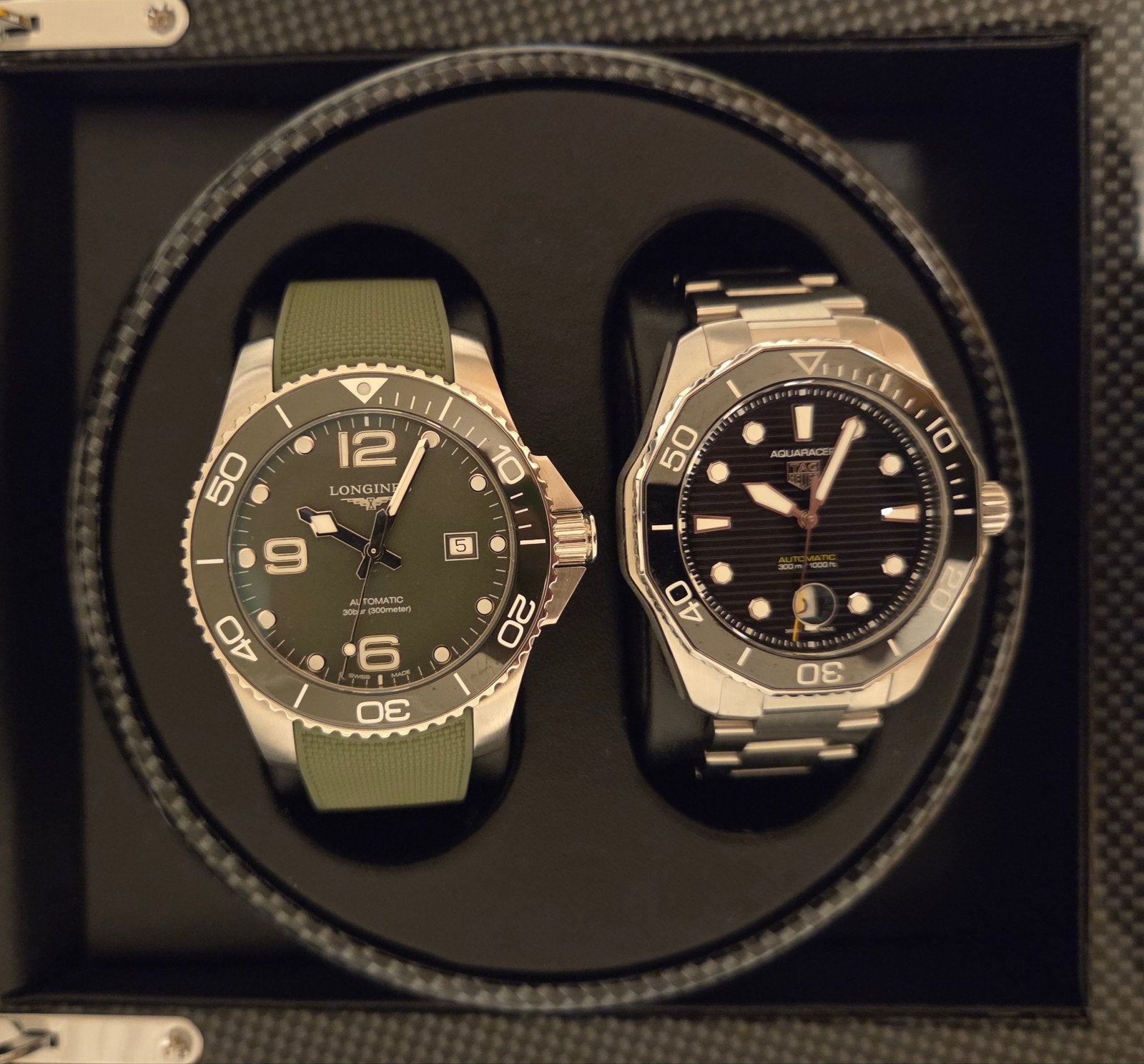 Tag Heuer Aquaracer + Longines Hydroconquest Full-set, Sieraden, Tassen en Uiterlijk, Ophalen of Verzenden, Zo goed als nieuw