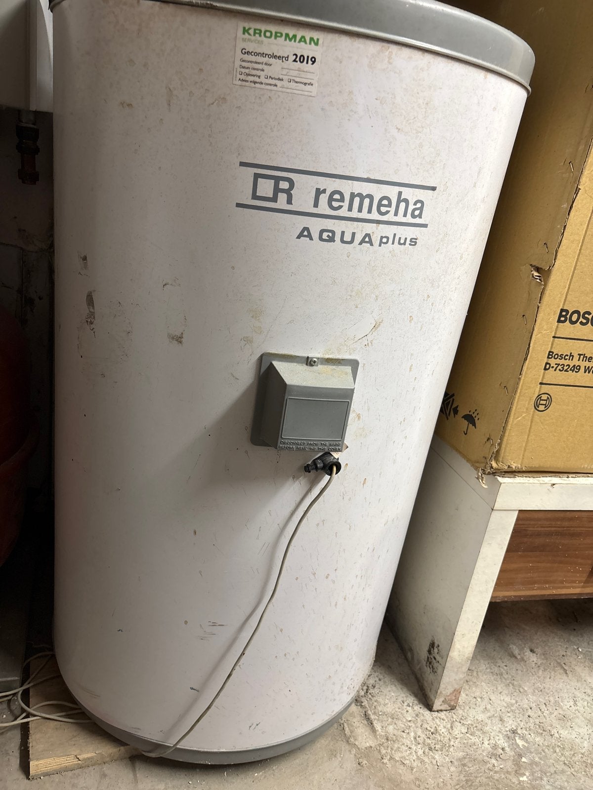 Warmwaterboiler Remeha Aquaplus 125 L, Doe-het-zelf en Verbouw, Geisers en Boilers, Ophalen, Aardgas, 100 liter of meer, Boiler