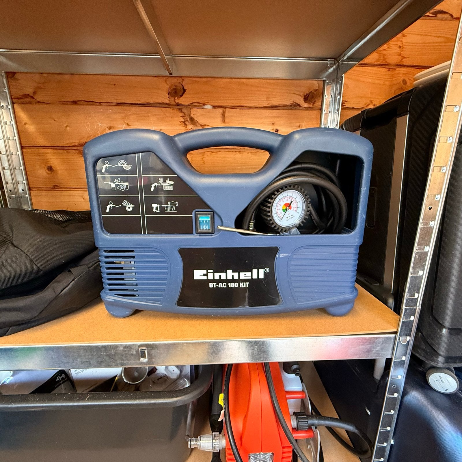 Einhell BT-AC 180 KIT Compressor - Draagbaar en Compact, Ophalen, Gebruikt, 6 tot 10 bar, Minder dan 200 liter/min