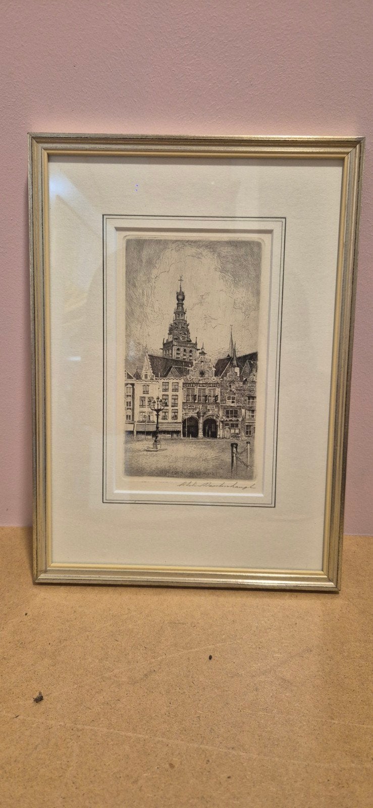 Sfeervol Stadsgezicht Nijmegen - Grote Markt Prent, Antiek en Kunst, Kunst | Etsen en Gravures, Ophalen of Verzenden