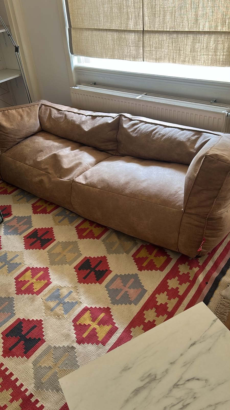 Big Bertha Zitzak driezits bank vintage leer look, Ophalen, Nieuw, Leer