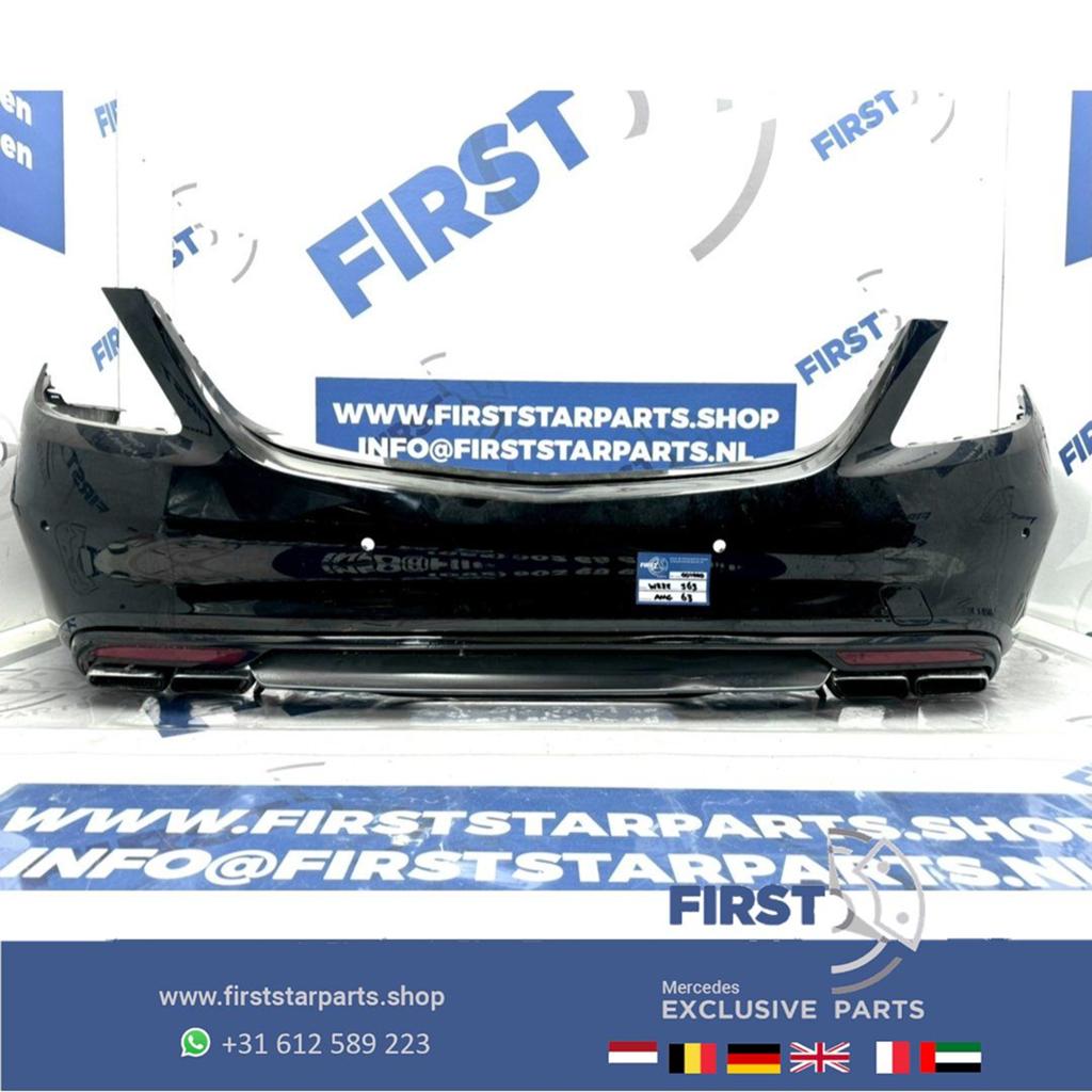 W222 S63 AMG ACHTERBUMPER 2013-2020 BUMPER S KLASSE COMPLEET, Gebruikt, -, Ophalen of Verzenden, Achter