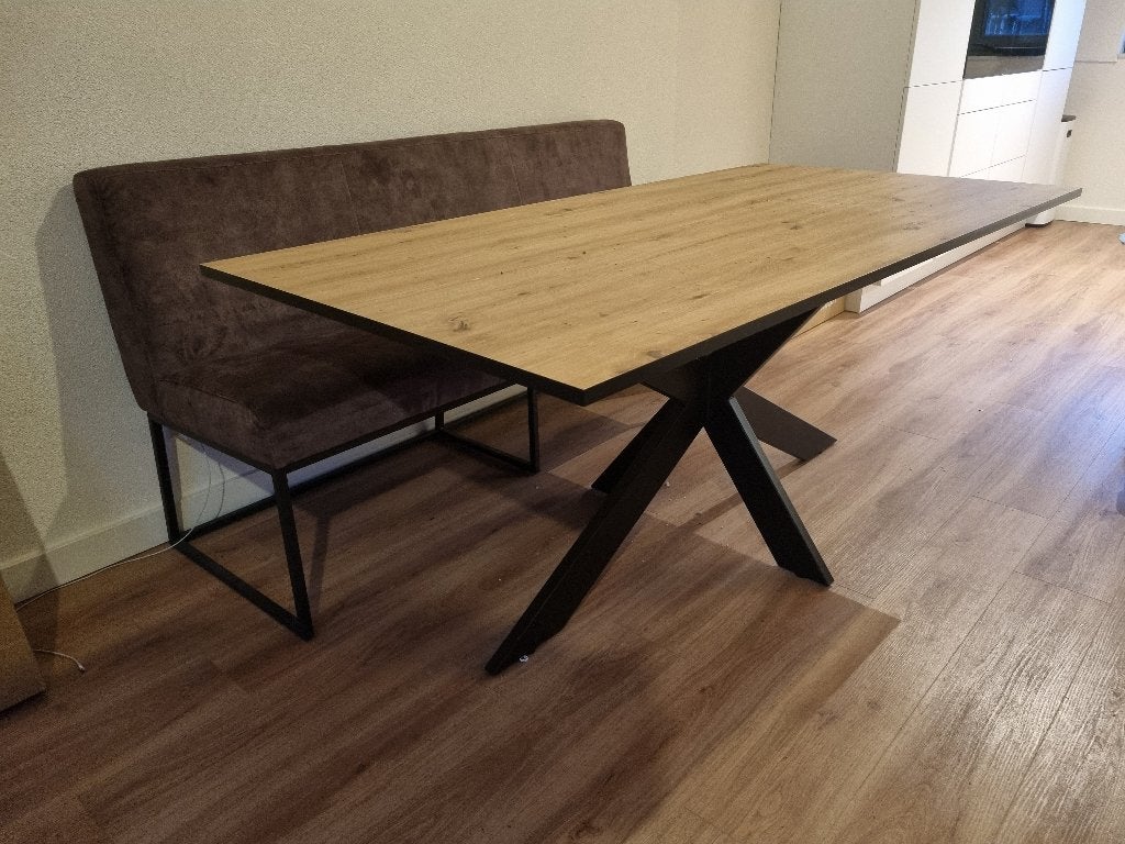 Eettafel, Huis en Inrichting, Tafels | Eettafels, Ophalen, Kunststof, 50 tot 100 cm, Zo goed als nieuw
