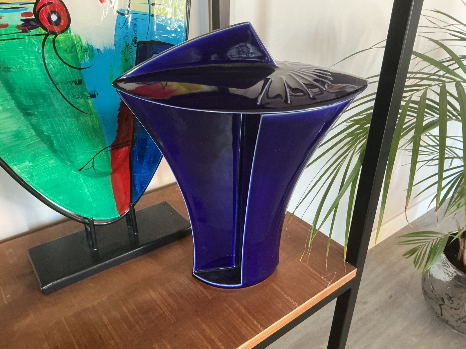 Blauwe vaas, Huis en Inrichting, Woonaccessoires | Vazen, Ophalen of Verzenden, Zo goed als nieuw, Blauw