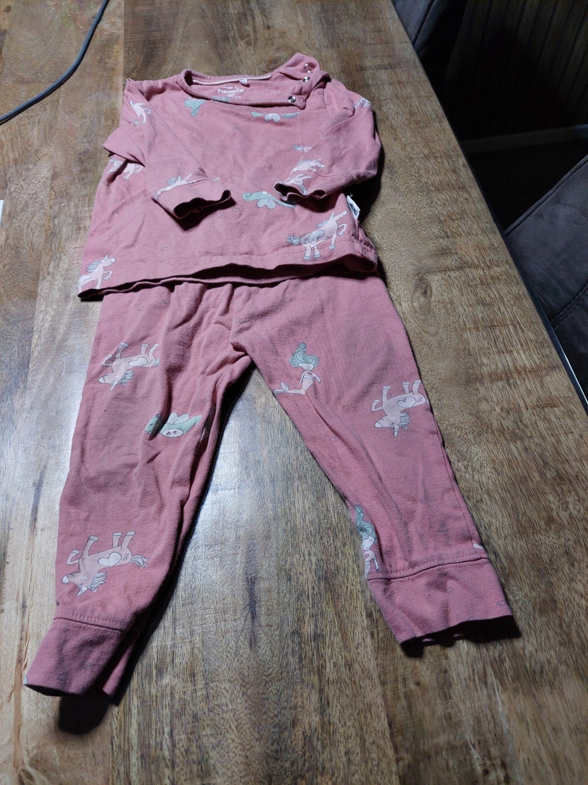 Roze pyjama met eenhoorns en zeemeerminnen - Prenatal, Ophalen of Verzenden, Gebruikt, Prenatal, Meisje