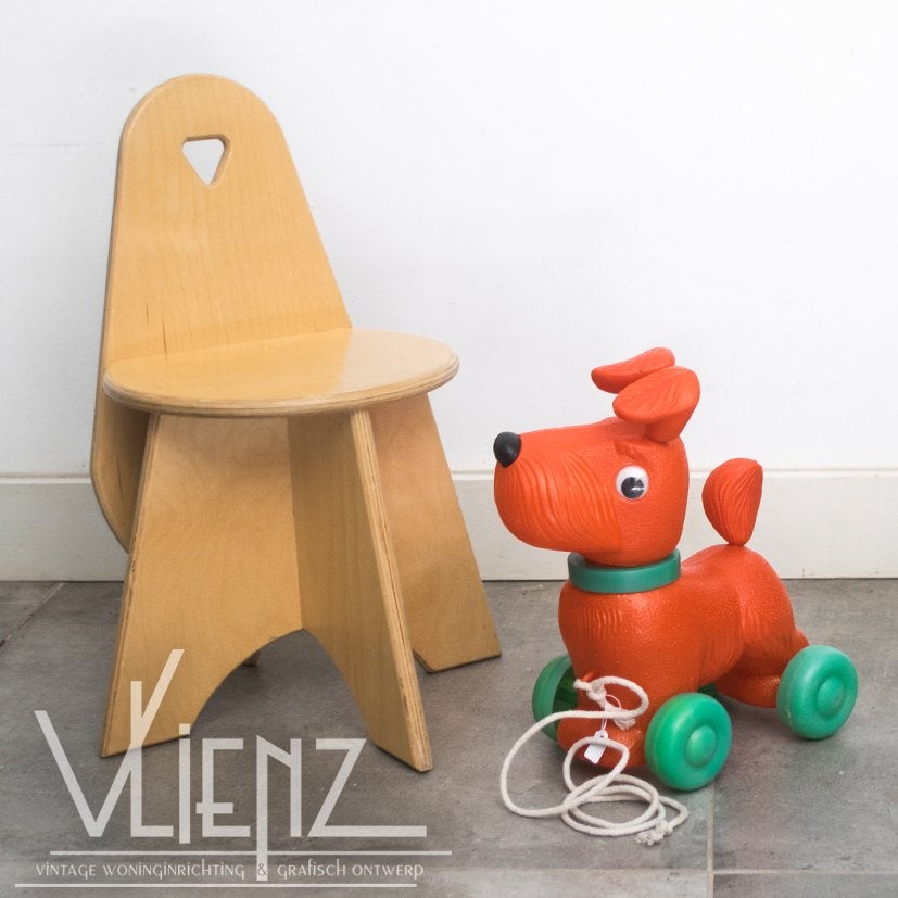 Houten, design stoel kind kinderstoel Van Dijk schoolstoel, Ophalen, Van Dijk, Gebruikt, -