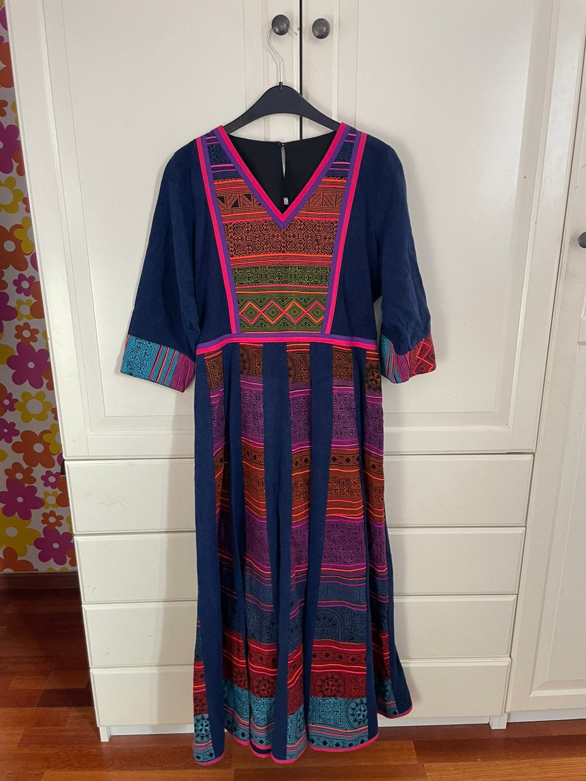 Boho dames jurk L, Kleding | Dames, Jurken, Maat 42/44 (L), Nieuw, Onder de knie, Verzenden