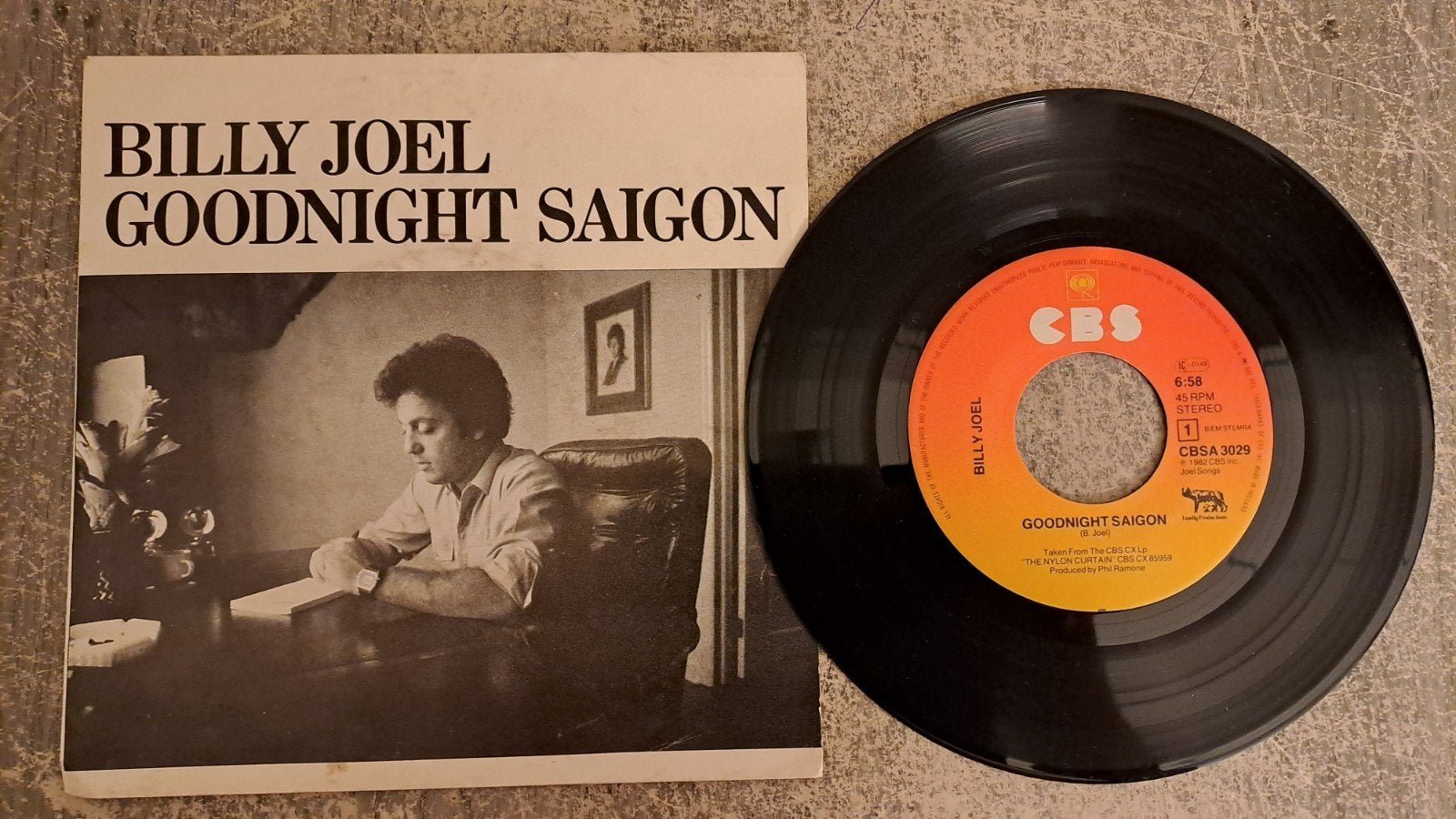 Billy joel  - goodnight saigon, Cd's en Dvd's, Vinyl Singles, Fotohoes, Ophalen of Verzenden, Gebruikt, Pop