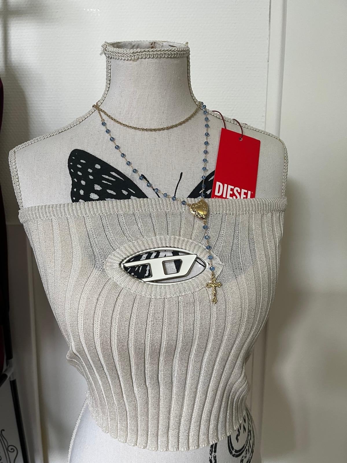 Diesel Top Zonder Mouw - Maat S/M, Kleding | Dames, Beige, Ophalen of Verzenden, Zo goed als nieuw, Maat 36 (S)