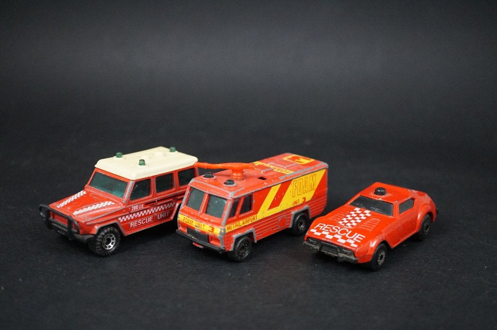 3 Matchbox brandweer auto's jaren 80 - TOP vintage, Antiek en Kunst, Ophalen of Verzenden