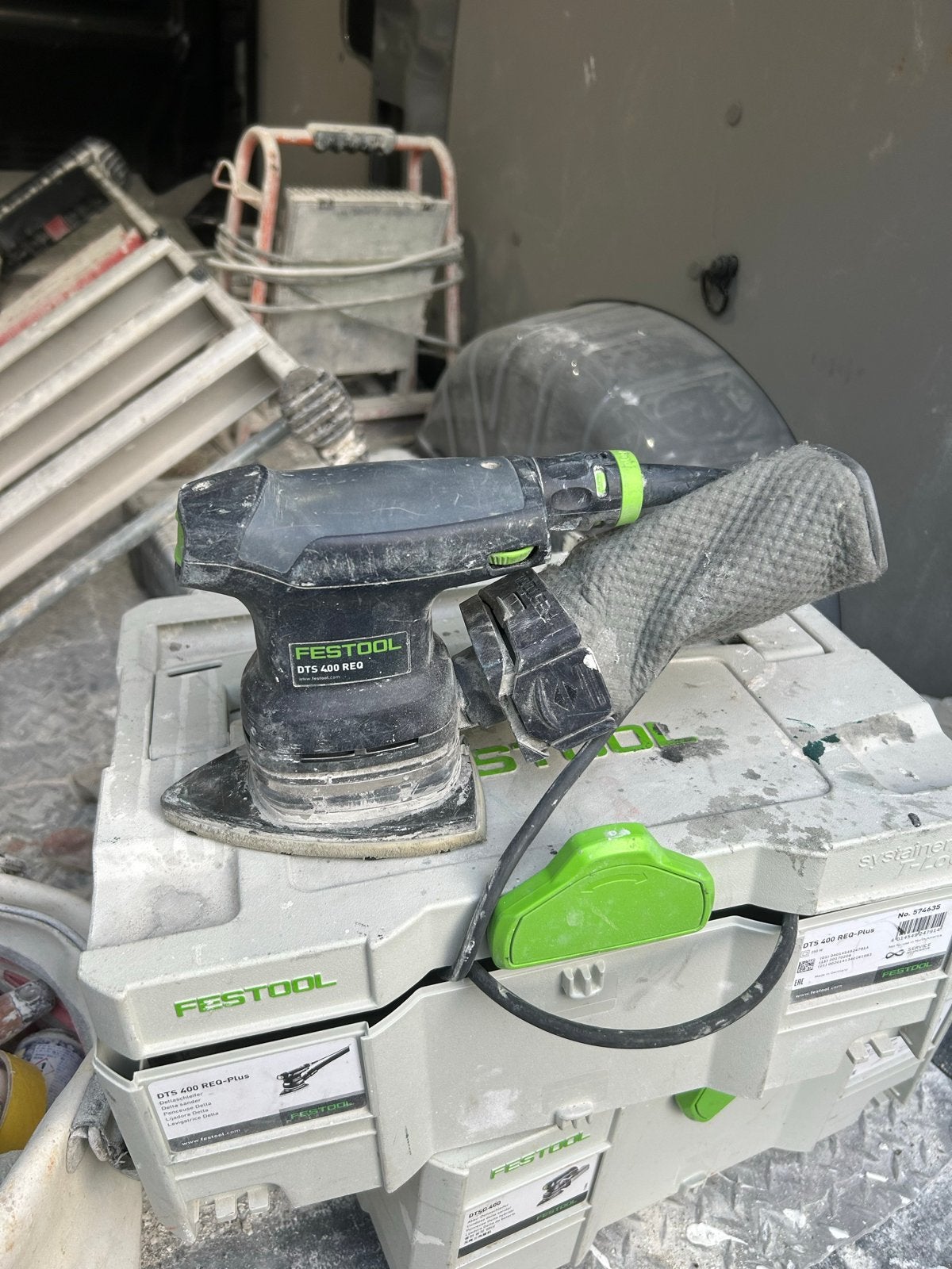 Festool DTS 400 REQ-Plus delta schuurmachine, Doe-het-zelf en Verbouw, Ophalen, Gebruikt, Minder dan 600 watt, Vlakschuurmachine