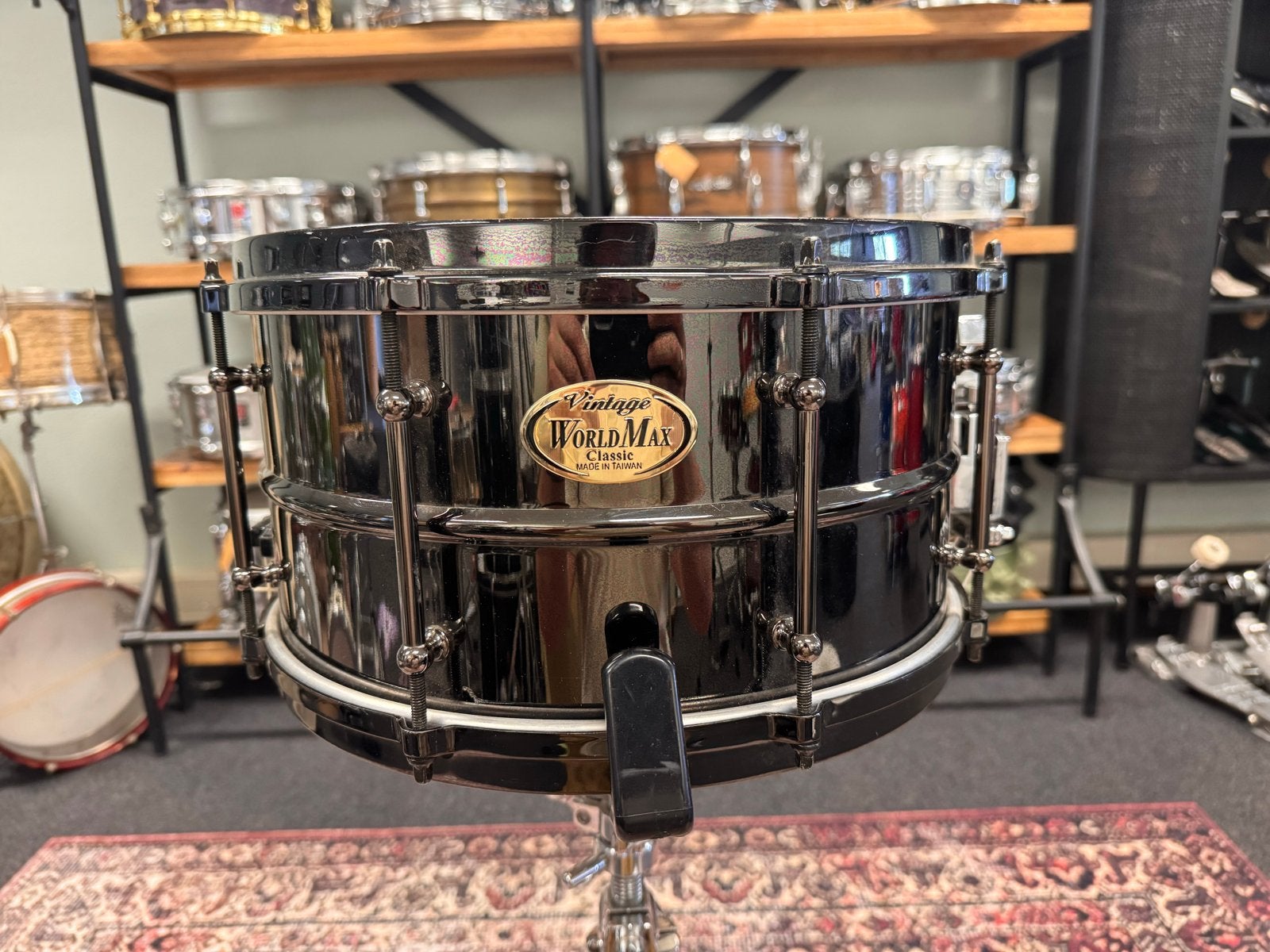 13” x 7” Worldmax Vintage Black Brass Snare Drum, Worldmax, Drums of Percussie, Worldmax, Ophalen of Verzenden