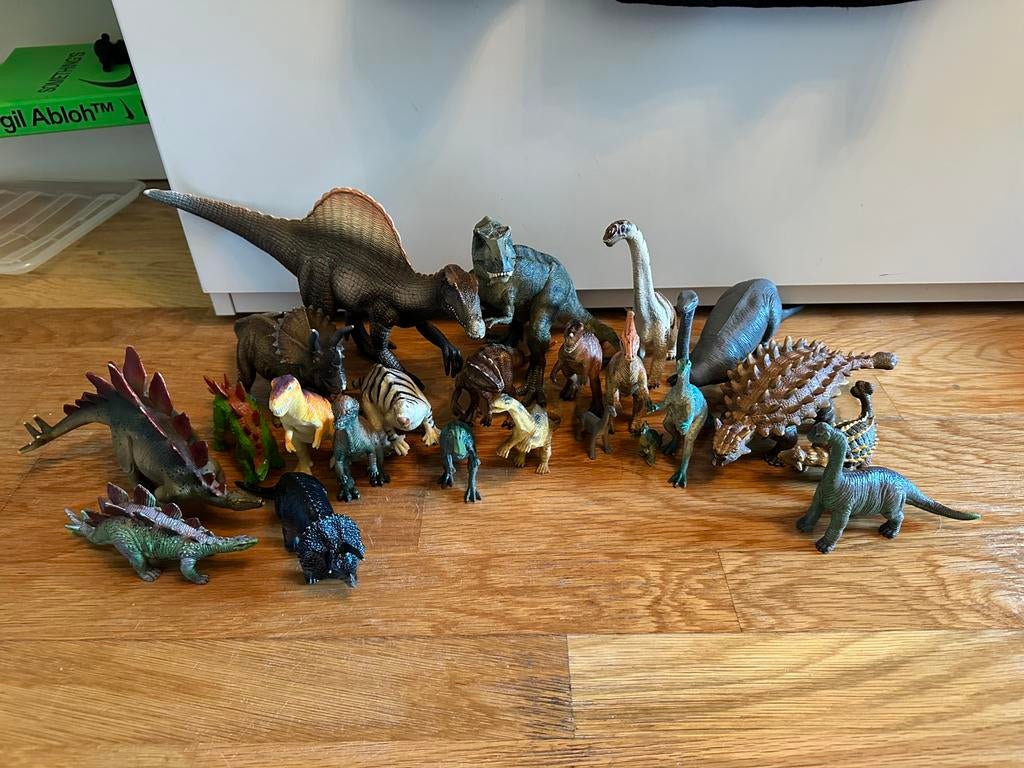 verzameling Dinosaurussen (O.a. Schleich en Papo) - 23 stuks, Ophalen of Verzenden, Gebruikt