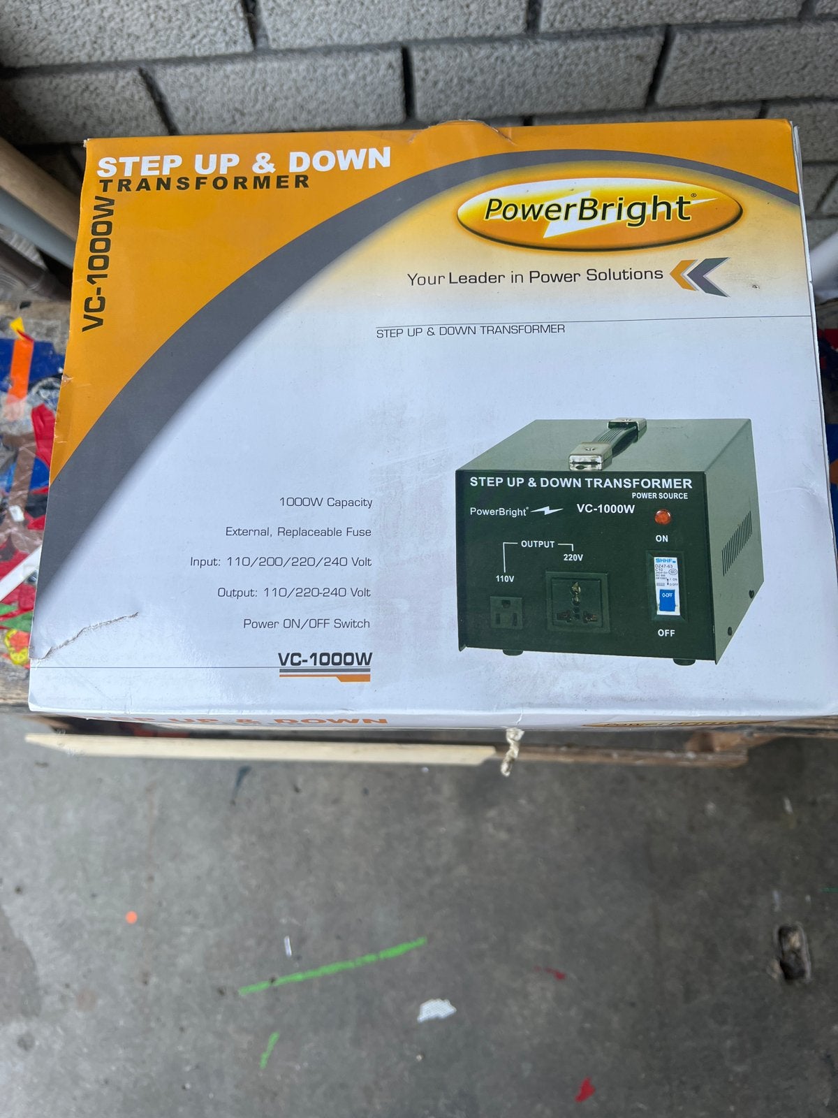 PowerBright VC-1000W Step Up & Down Transformator, Ophalen of Verzenden, Gebruikt